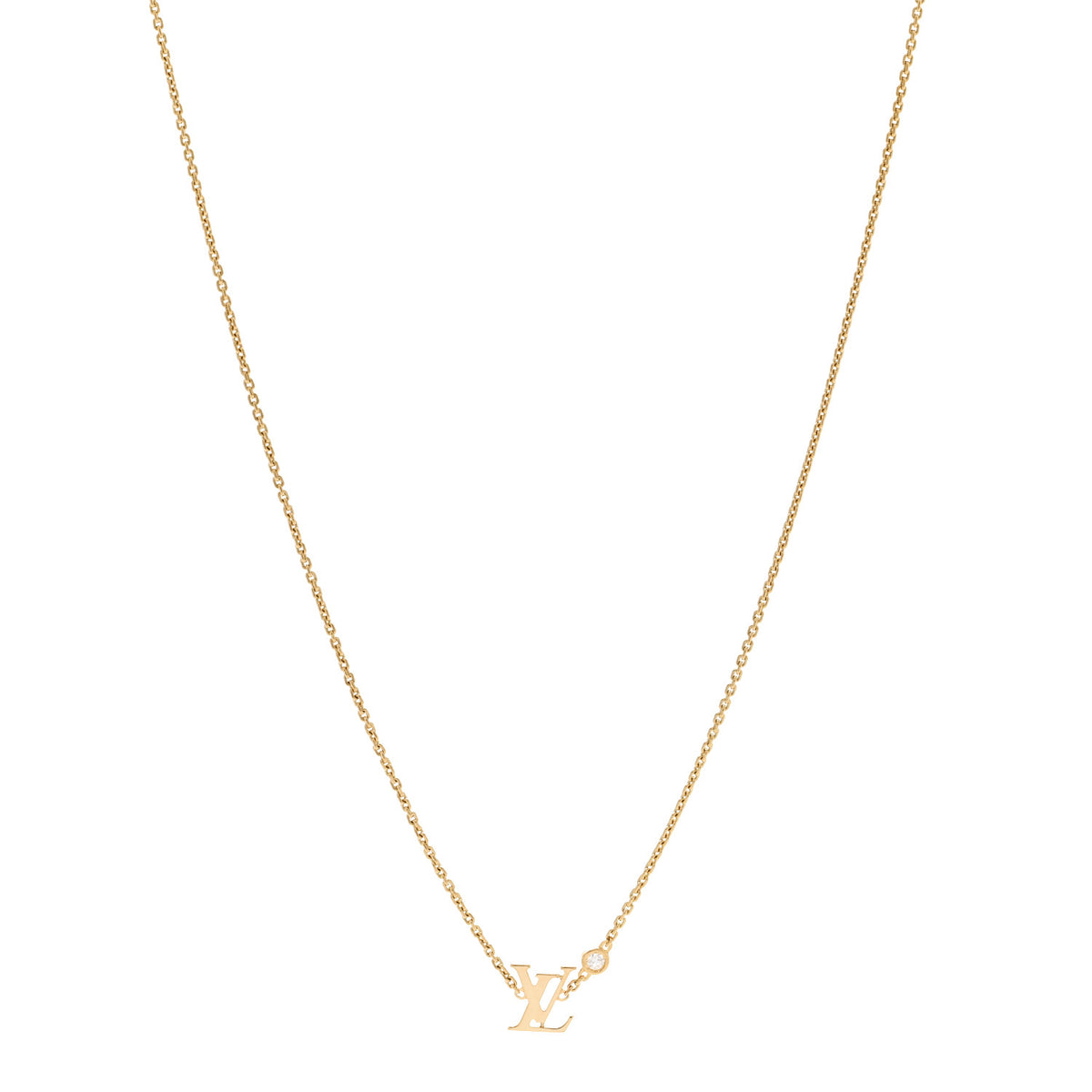 18K Yellow Gold Diamond Idylle Blossom LV Pendant Necklace