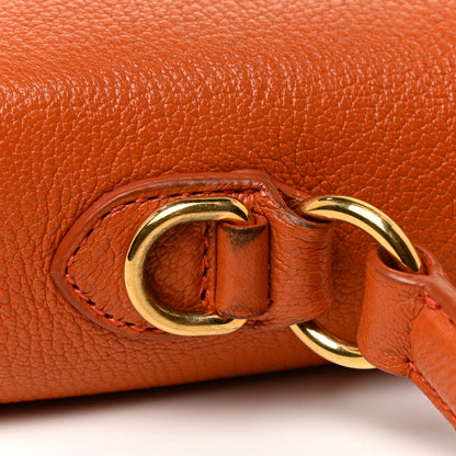 Miu Miu Goatskin Madras Shoulder Bag Papaya 10 of 13