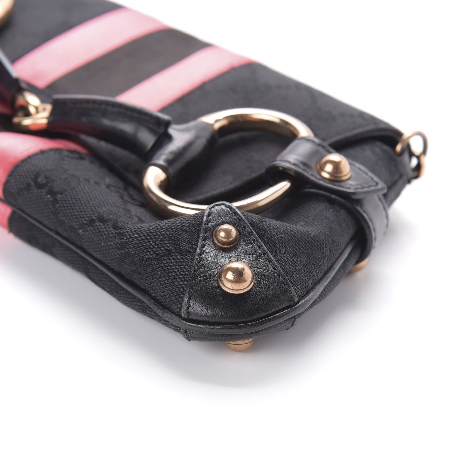 Gucci Monogram Horsebit Web Clutch Black 7 of 10