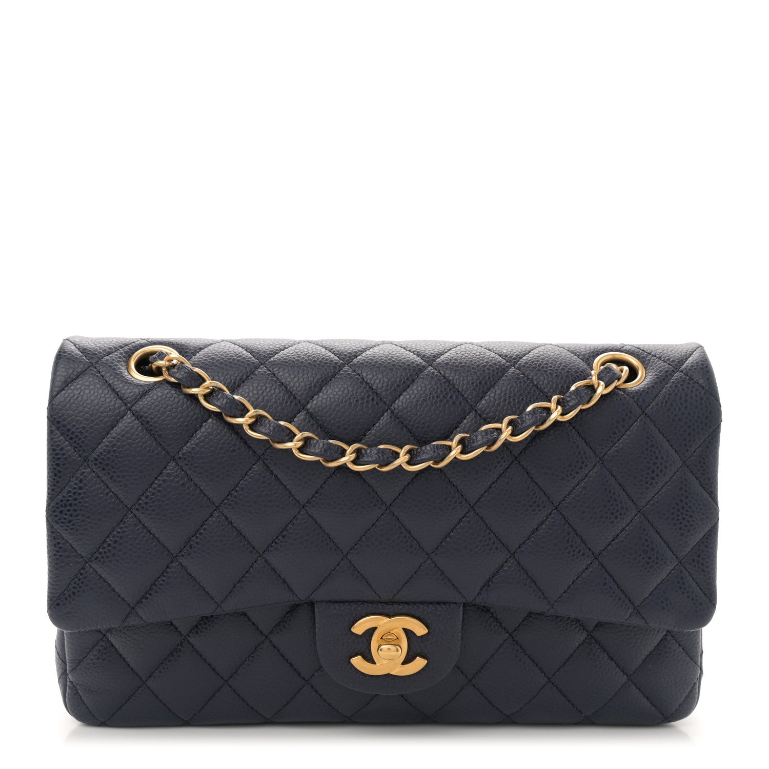 Chanel Caviar Quilted Medium Double Flap Navy 1 of 11
