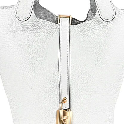 Hermes Taurillon Clemence Picotin Lock 18 PM Bleu Pale 8 of 11
