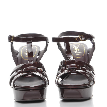Saint Laurent Patent Tribute 75 Platform Sandals 36.5 Bourgogne 2 of 9