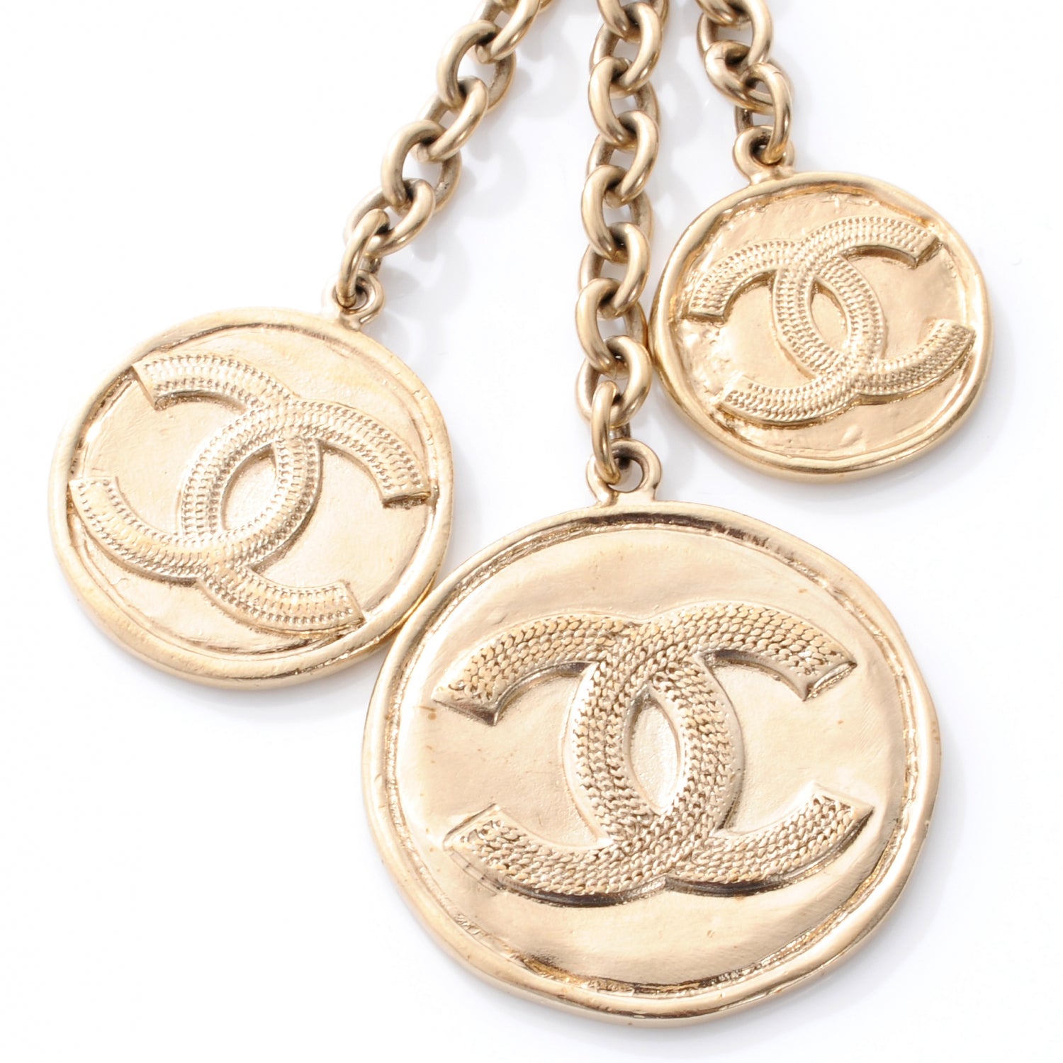 Chanel Coco CC Coins Key Chain Light Gold 5 of 5