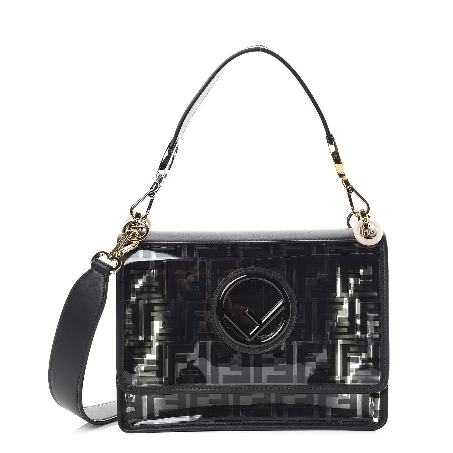 Fendi TPU FF Vitello Century F is Fendi Kan I Shoulder Bag Black 1 of 8