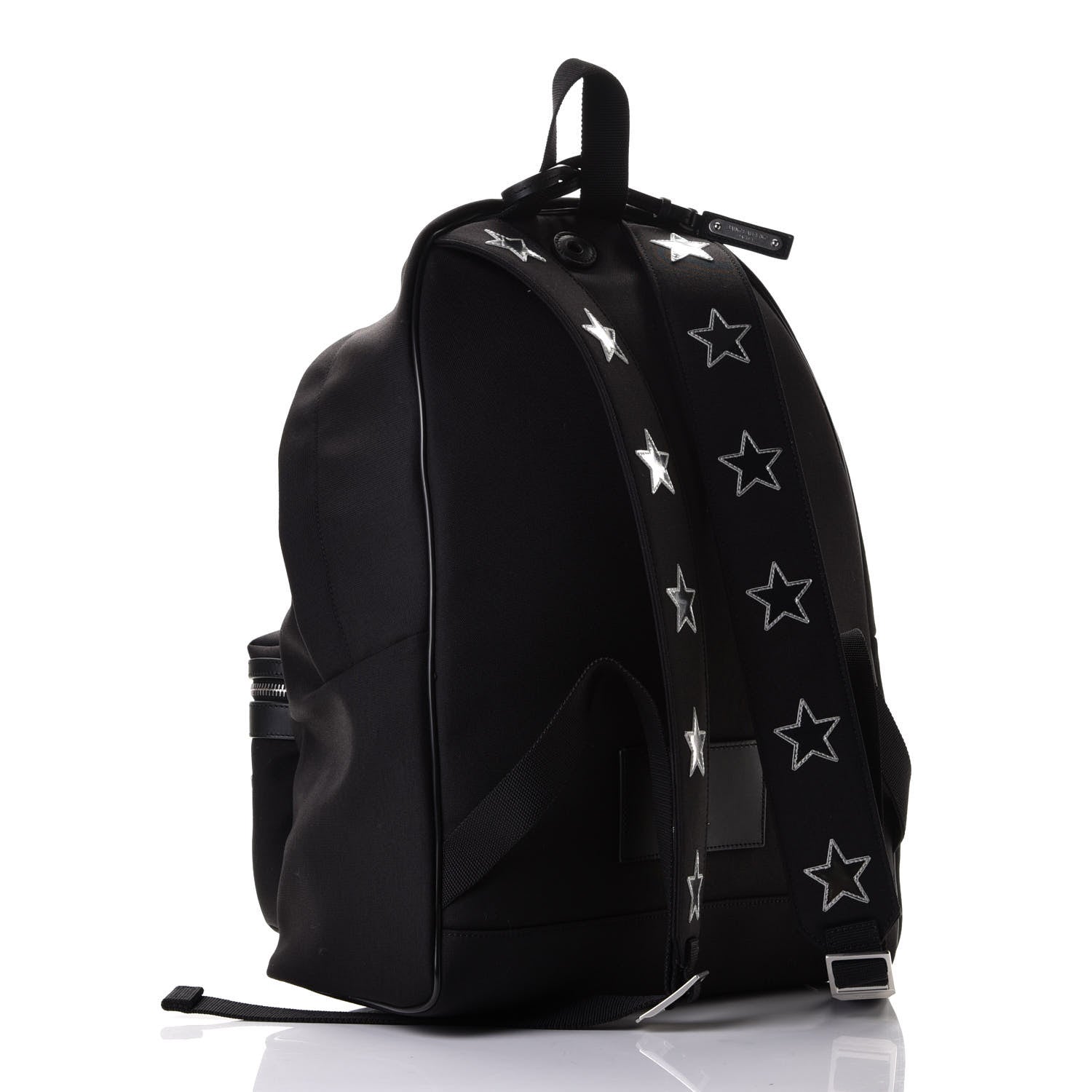 Saint Laurent Canvas Stars Print Hunting Backpack Black Silver 4 of 6