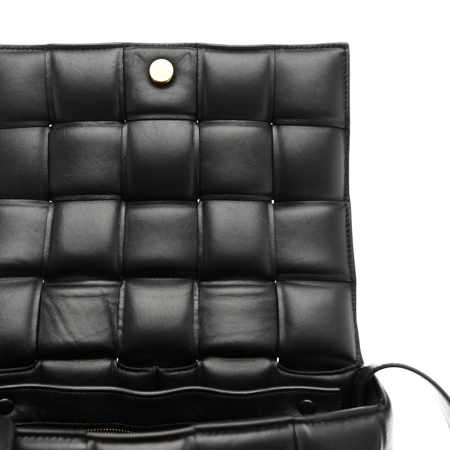 Nappa Maxi Intreccio Padded Cassette Crossbody Bag Black