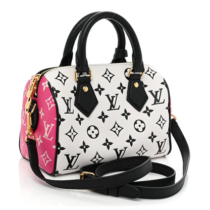 Louis Vuitton Empreinte Monogram Spring in the City Speedy Bandouliere 20 Black White Pink 3 of 9