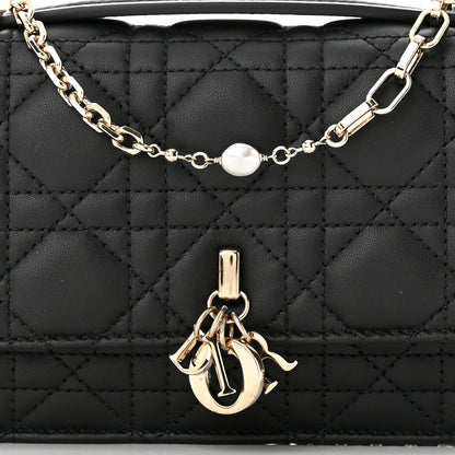 Christian Dior Lambskin Lady Dior Top Handle Clutch Black 9 of 13