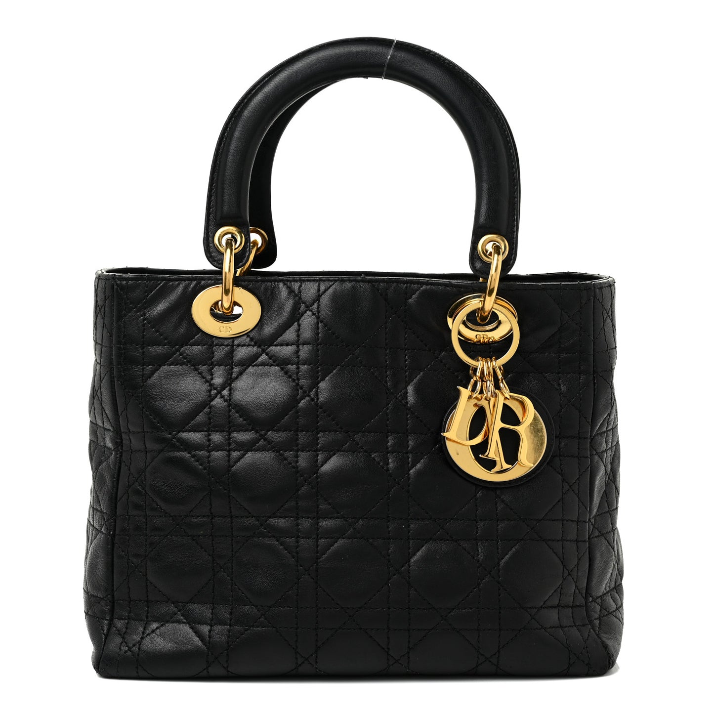 Lambskin Cannage Medium Lady Dior Black