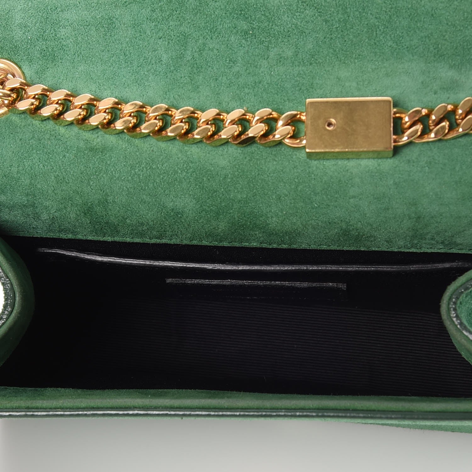 Saint Laurent Suede Small Classic Monogram Kate Tassel Satchel Green 5 of 8