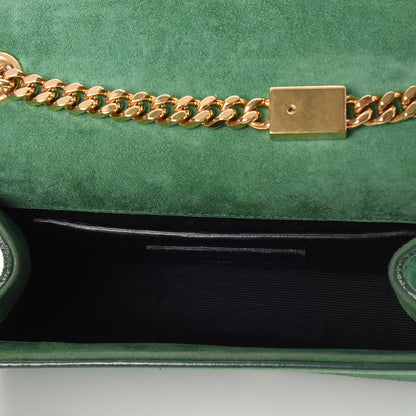 Saint Laurent Suede Small Classic Monogram Kate Tassel Satchel Green 5 of 8