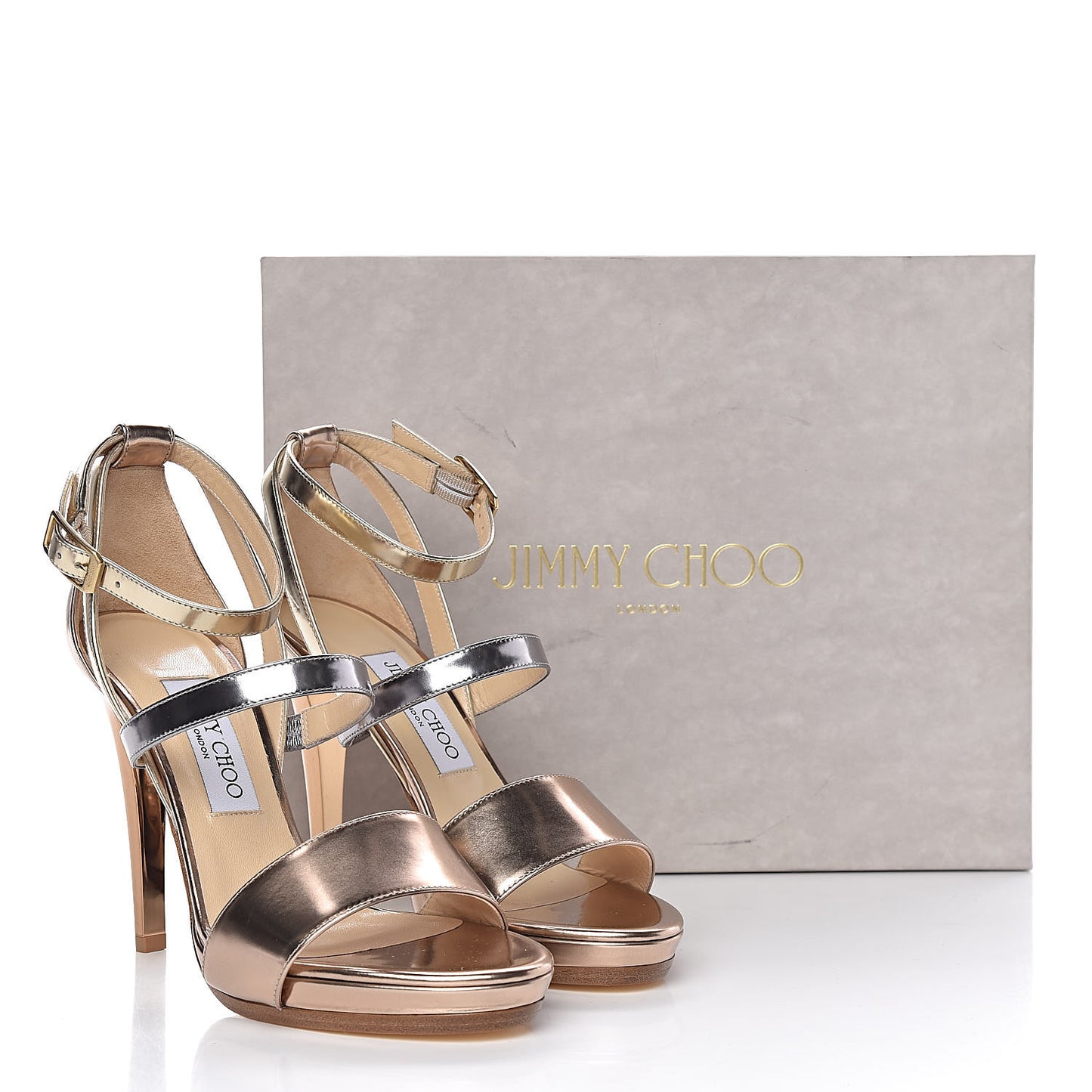 Metallic Calfskin Dose Sandals 38.5 Metallic Mix