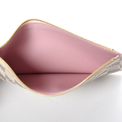Louis Vuitton Damier Azur Felicie Chain Wallet Zippered Insert Rose Ballerine 5 of 6