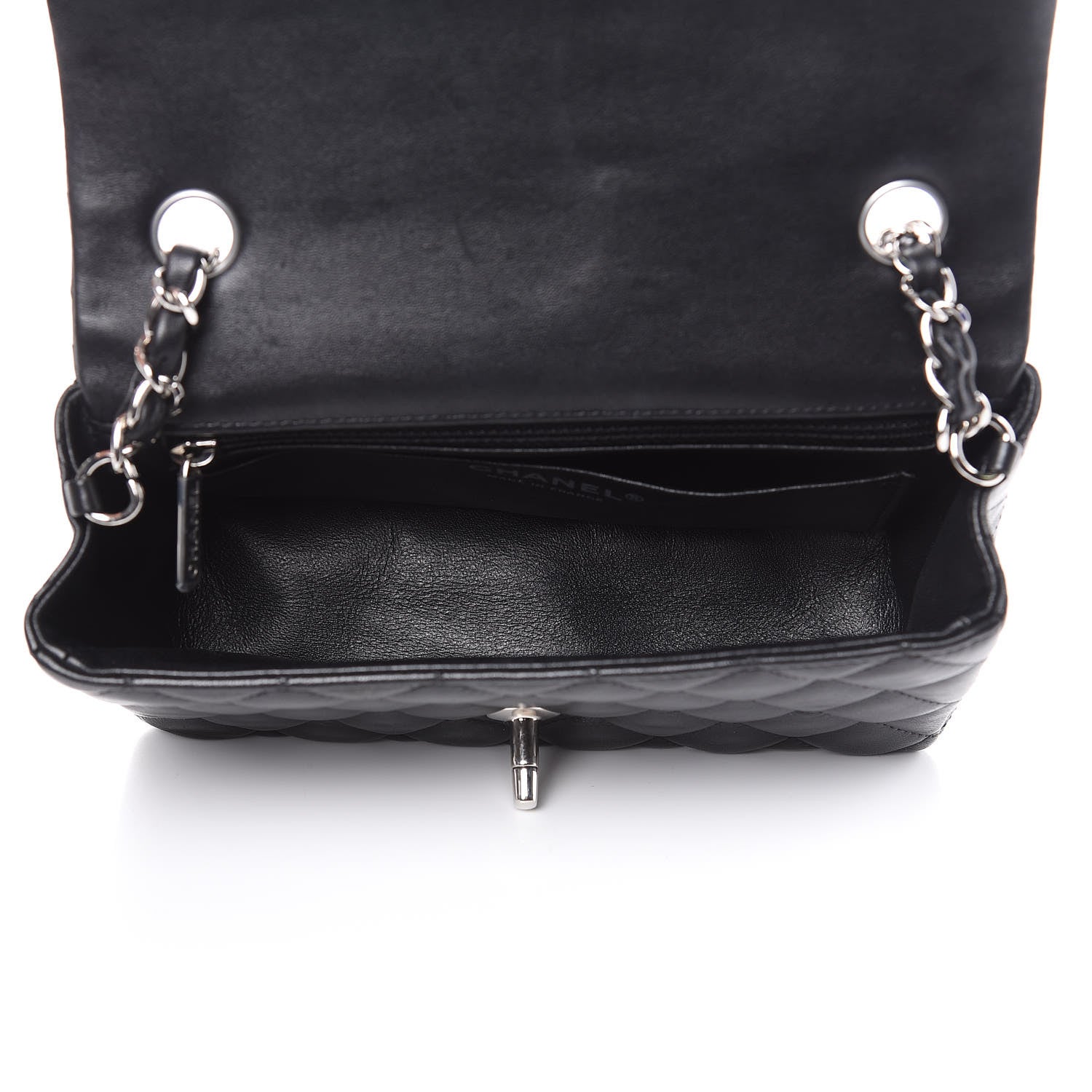 Chanel Lambskin Quilted Mini Rectangular Flap Black 5 of 12