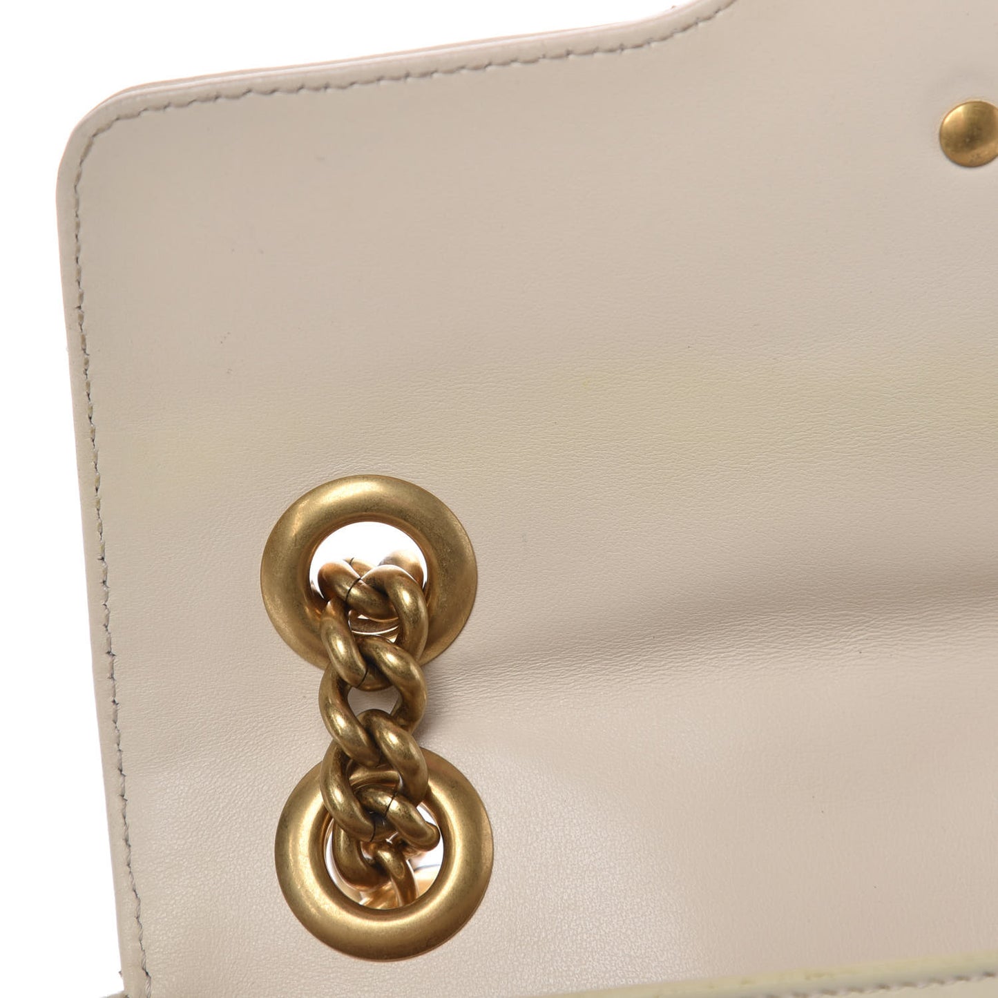 Calfskin Matelasse Mini GG Marmont Shoulder Bag White