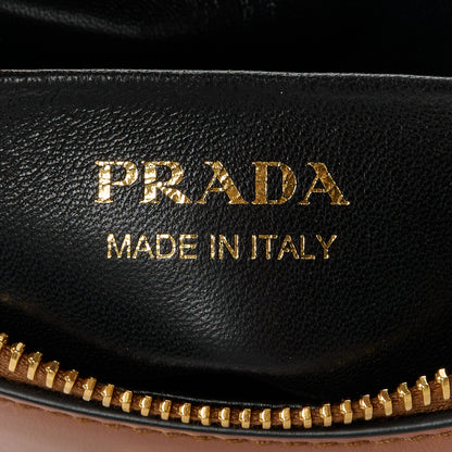 Prada Soft Calfskin Arque Shoulder Bag Cognac 7 of 11