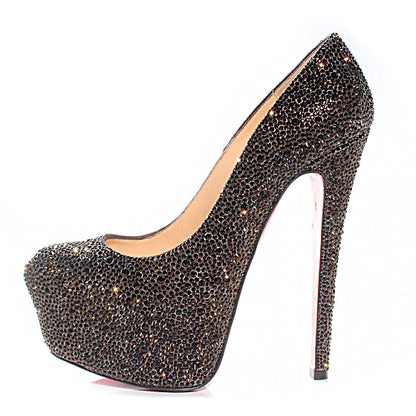 Christian Louboutin Crystal Suede Burma Daffodile Strass 160 Pumps 37.5 Plum 1 of 6