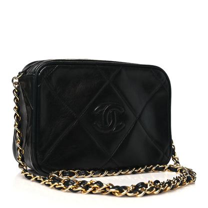 Chanel Lambskin Quilted CC Tassel Camera Case Black 3 of 11