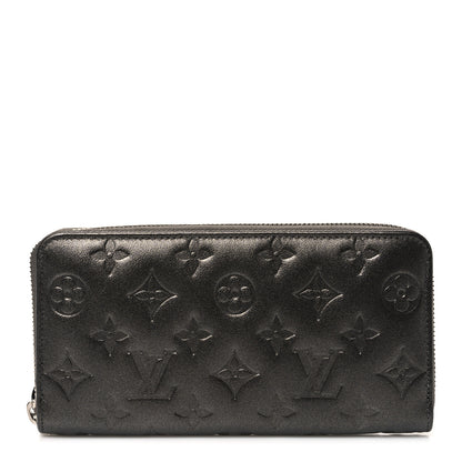 Louis Vuitton Lambskin Embossed Monogram Coussin Zippy Wallet Anthracite 1 of 6