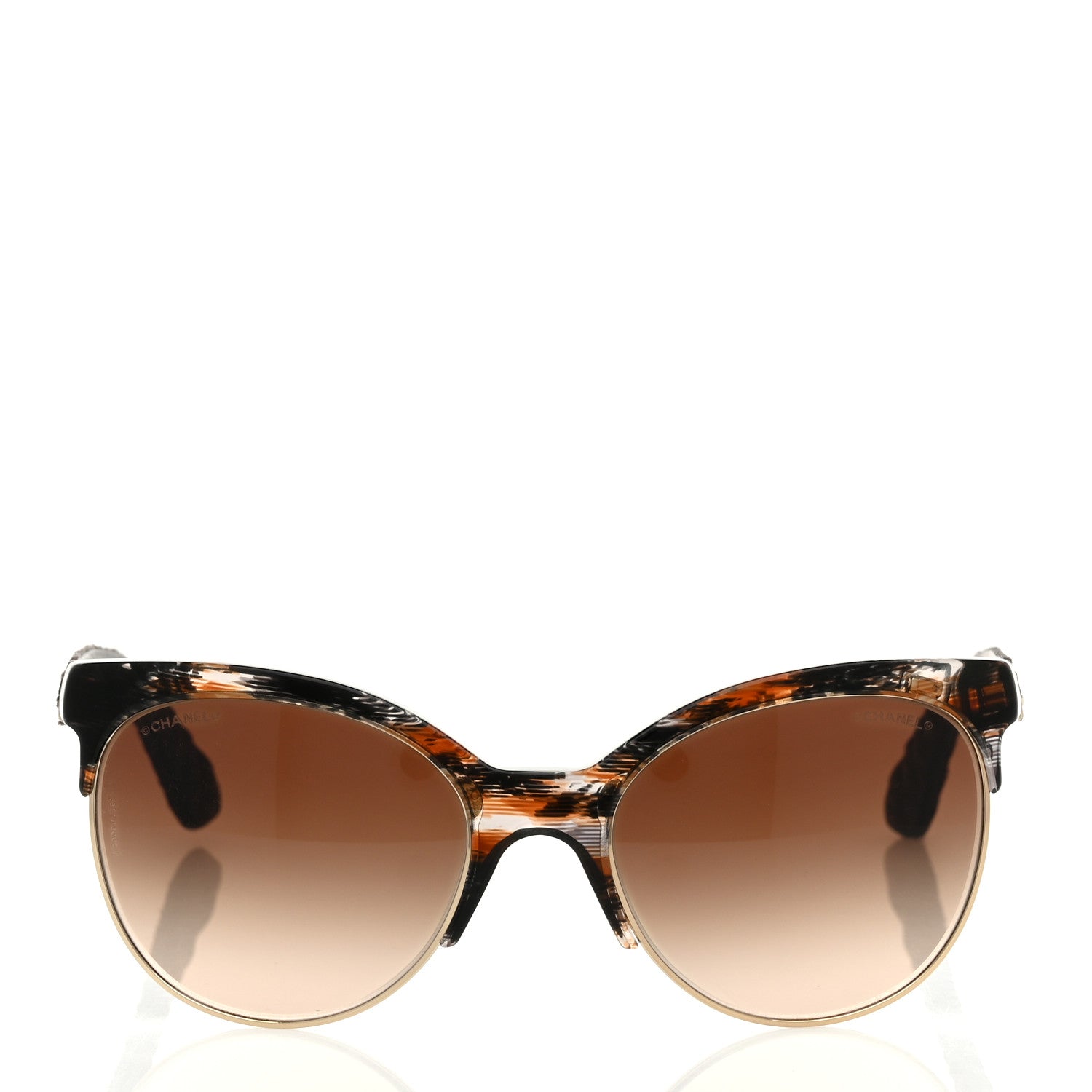 Chanel Denim Quilted Pantos Spring Polarized Sunglasses 5342 Brown 2 of 7