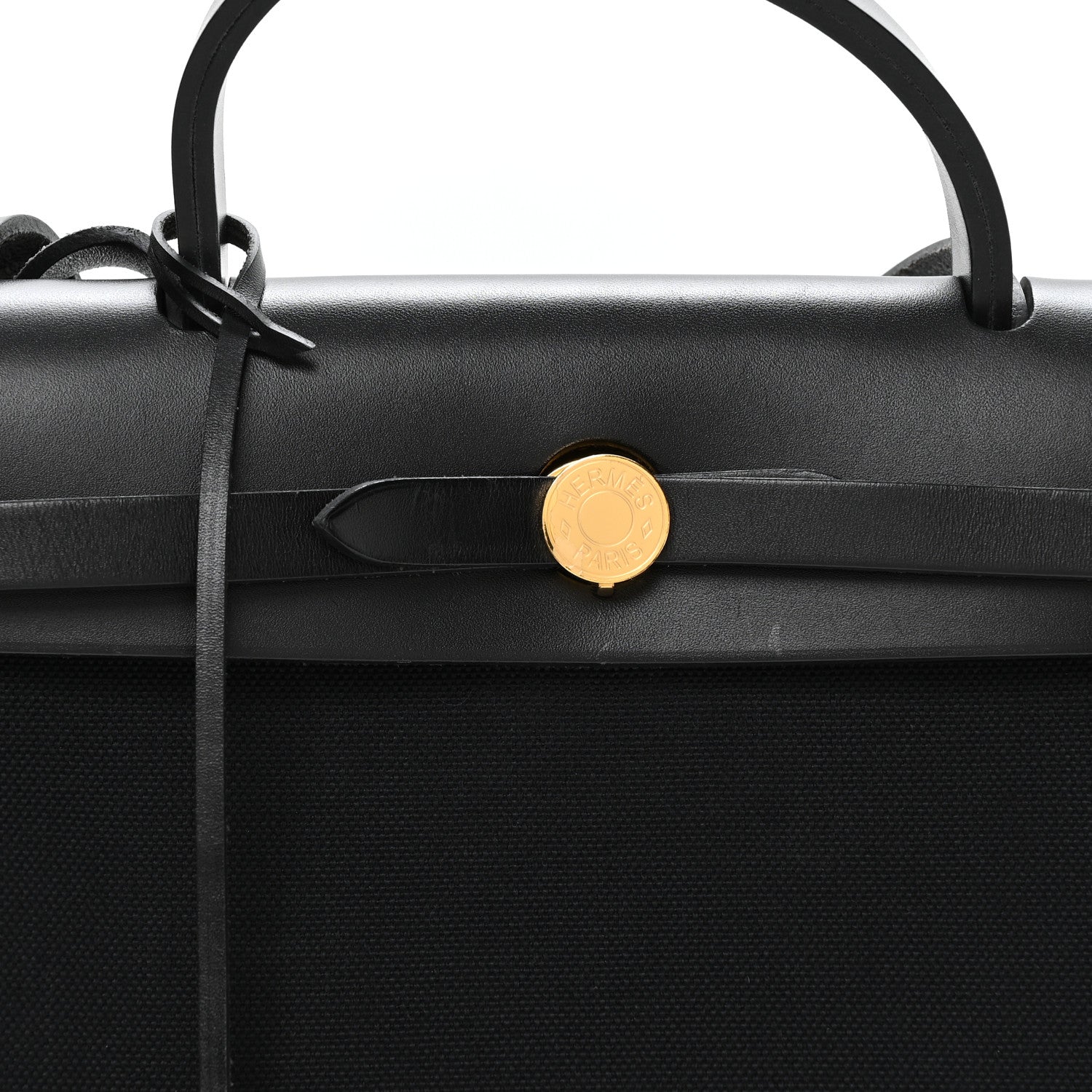 Hermes Military Toile Vache Hunter Herbag Zip Retourne 31 PM Black 9 of 12