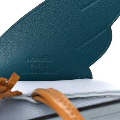 Hermes Milo Lambskin Grigri Rodeo Pegase Horse Bag Charm MM Bleu Brume Sesame Vert Bosphore 3 of 4