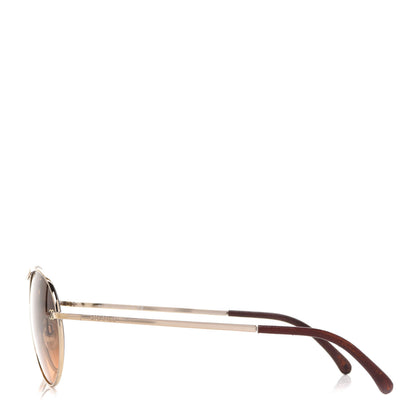 Chanel Round Sunglasses 4190 T Q Brown Gold 3 of 8
