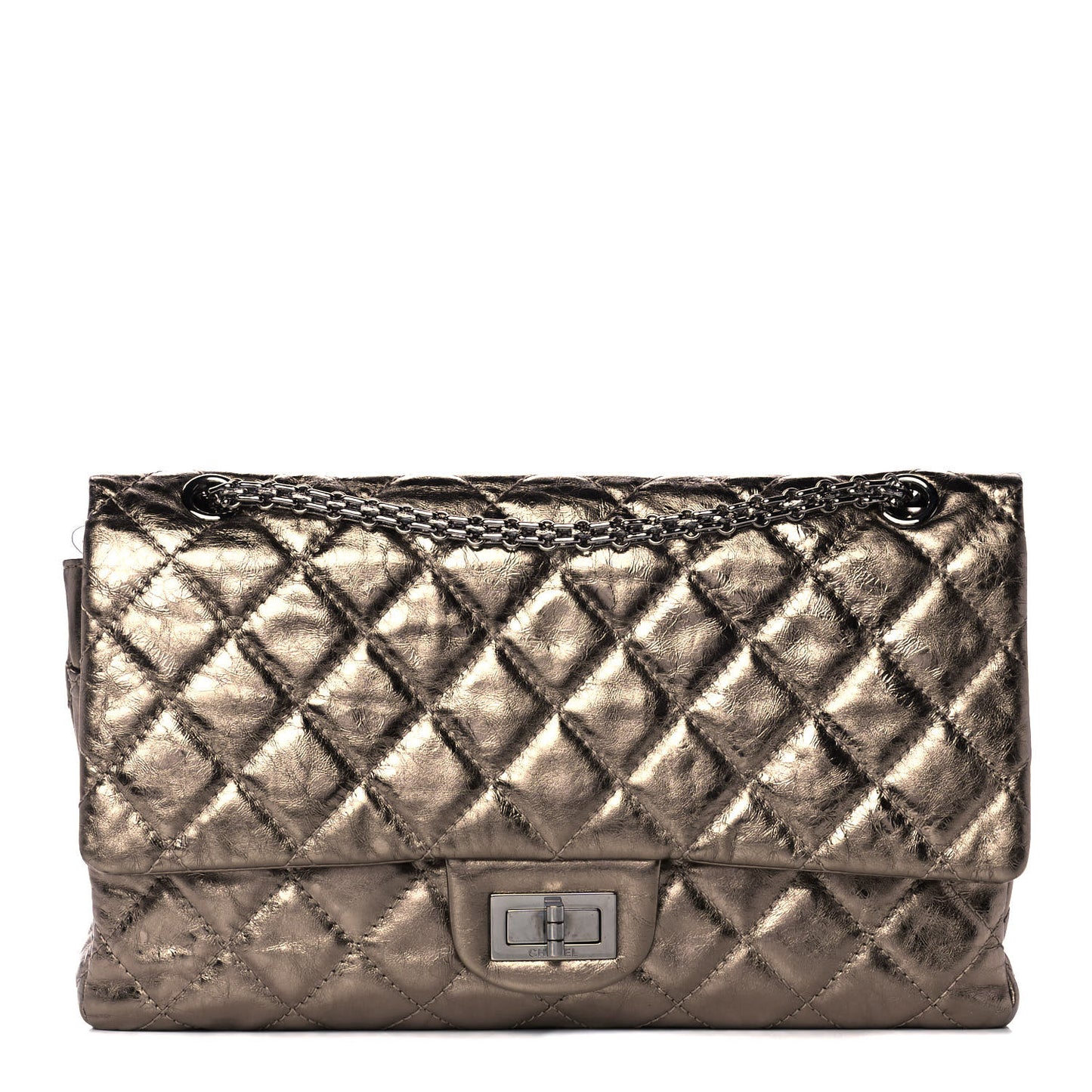 Metallic Aged Calfskin Quilted 50th Anniversary 2.55 Reissue 227 Flap Bronze