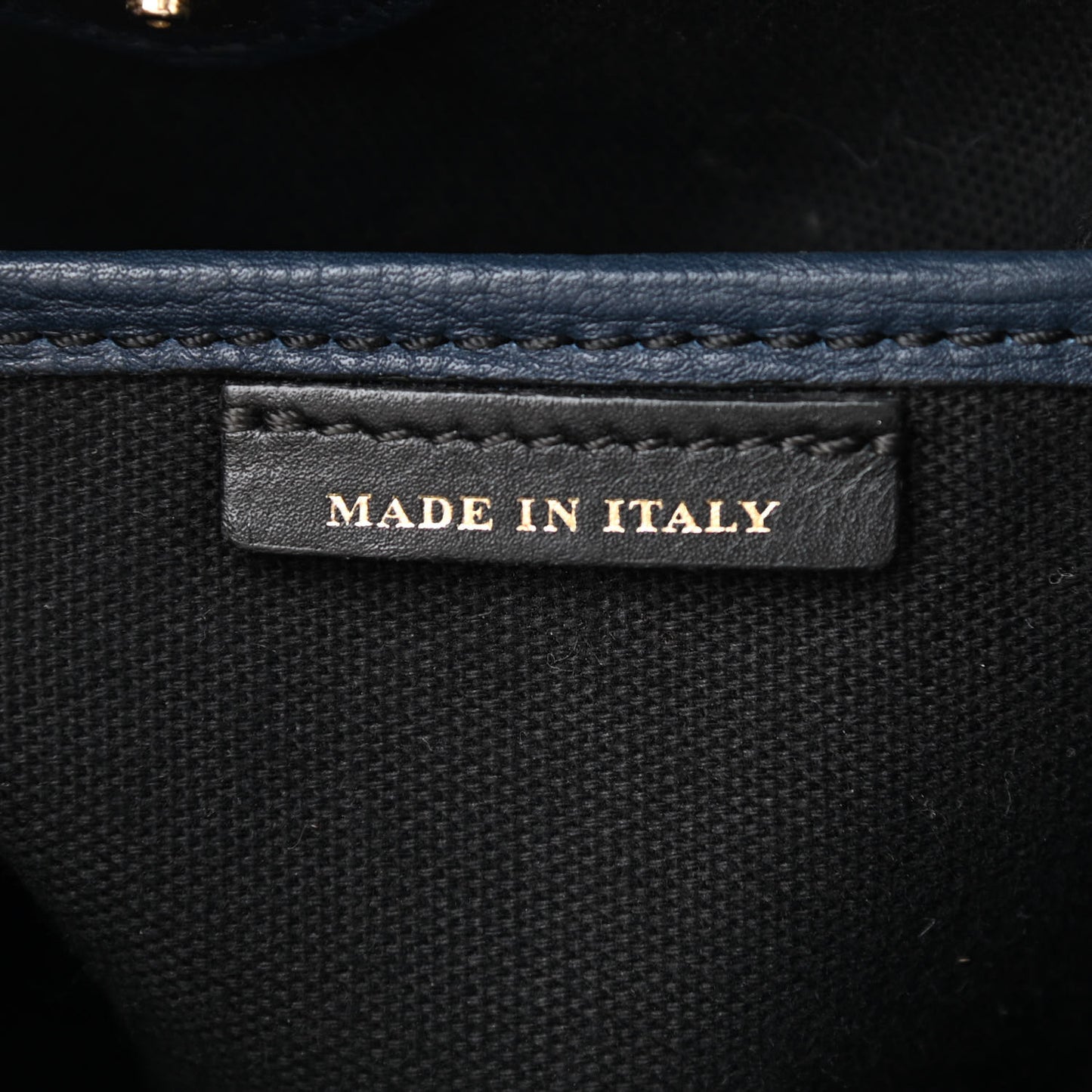 Grainy Calfskin House Check Baby Banner Tote Ink Blue