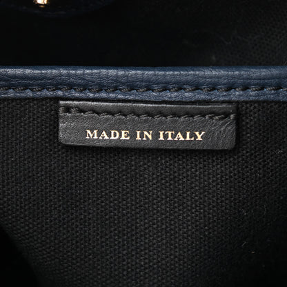 Burberry Grainy Calfskin House Check Baby Banner Tote Ink Blue 6 of 9