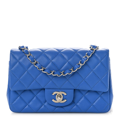 Chanel Lambskin Quilted Mini Rectangular Flap Blue 1 of 11