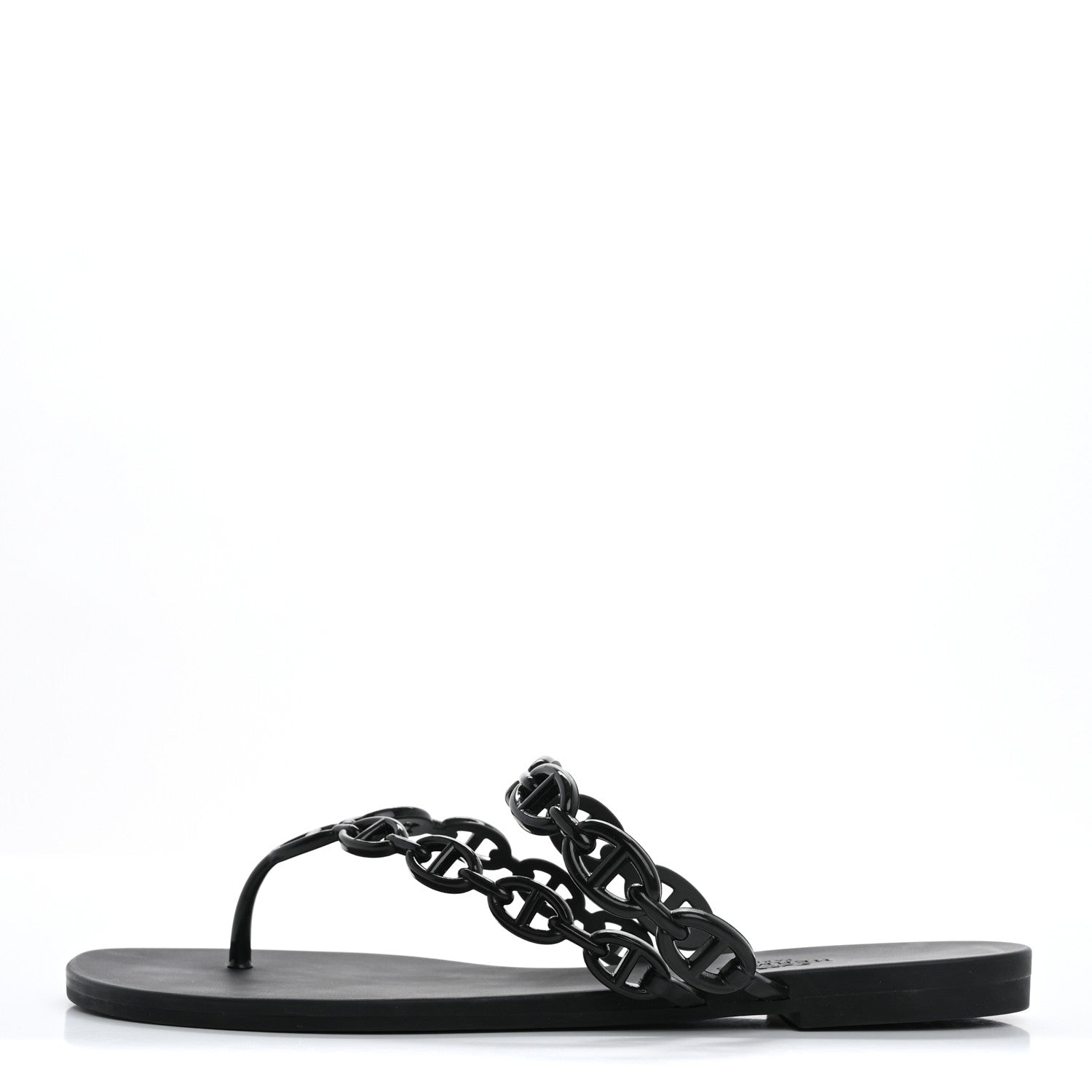 Hermes Rubber Chaine d'Ancre Island Sandals 39 Black 1 of 9