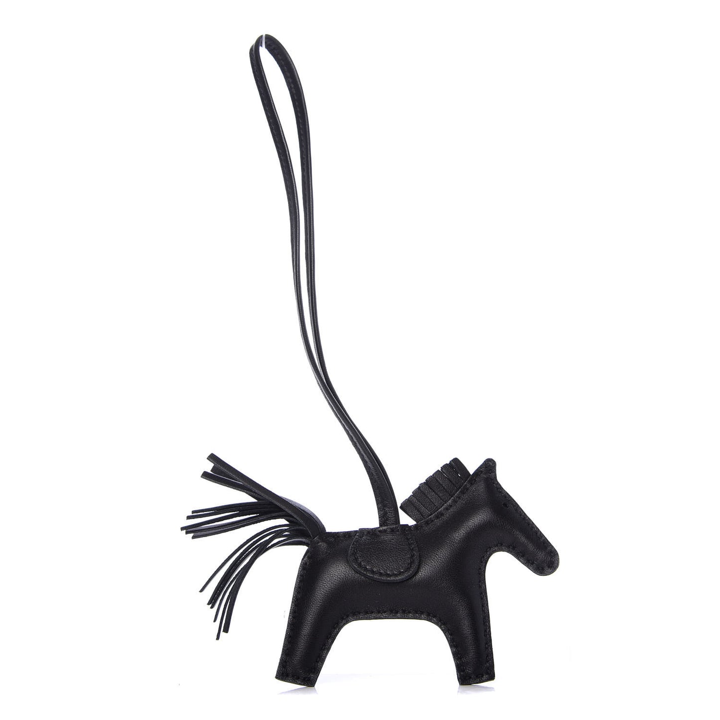 Milo Lambskin Grigri Rodeo Horse Bag Charm PM So Black
