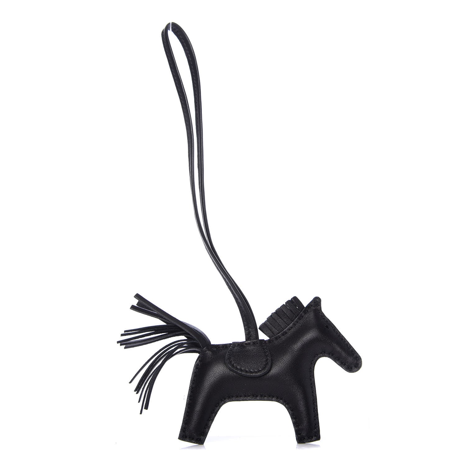 Hermes Milo Lambskin Grigri Rodeo Horse Bag Charm PM So Black 1 of 4
