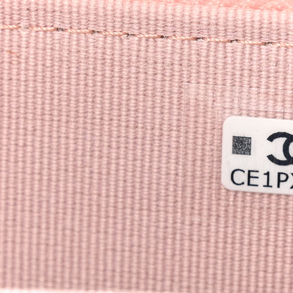 Chanel Lambskin Quilted Chanel 19 Vertical Zip Card Holder Wallet Light Pink 7 of 8