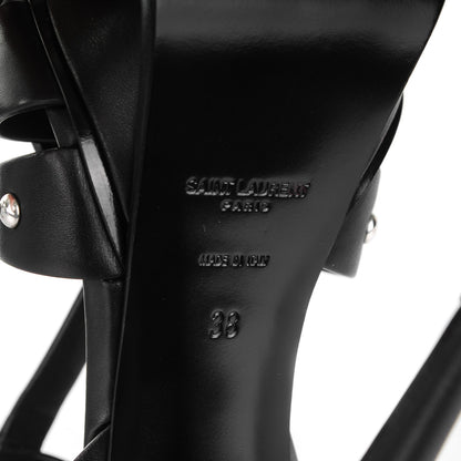 Saint Laurent Calfskin Tribute 105 Studded Platform Sandals 38 Black 5 of 6