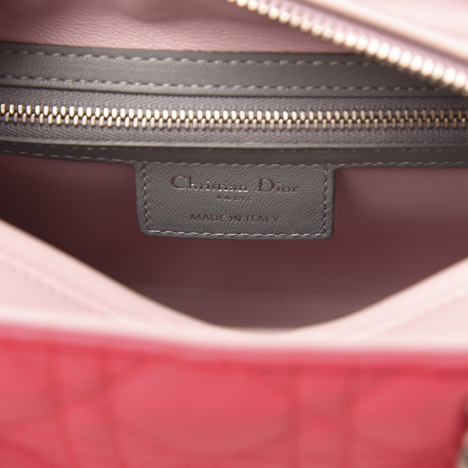 Christian Dior Lambskin Cannage Medium Tri-Color Lady Dior Fuchsia 6 of 10