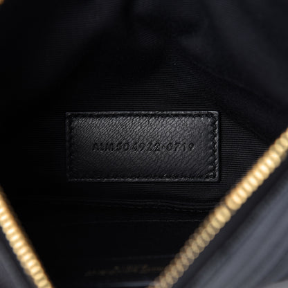 Saint Laurent Grain De Poudre Chevron Monogram Bill Pouch Black 7 of 8