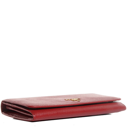 Prada Saffiano Metal Continental Flap Wallet Fuoco 4 of 10
