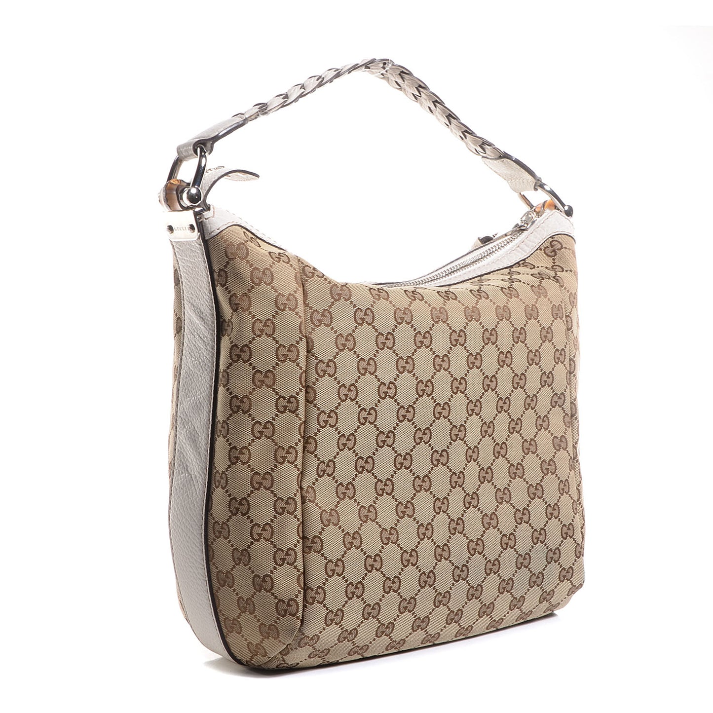 Monogram Bamboo Bar Medium Hobo Off White