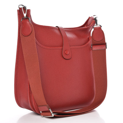 Hermes Taurillon Clemence Evelyne III GM Rouge Garance 3 of 8