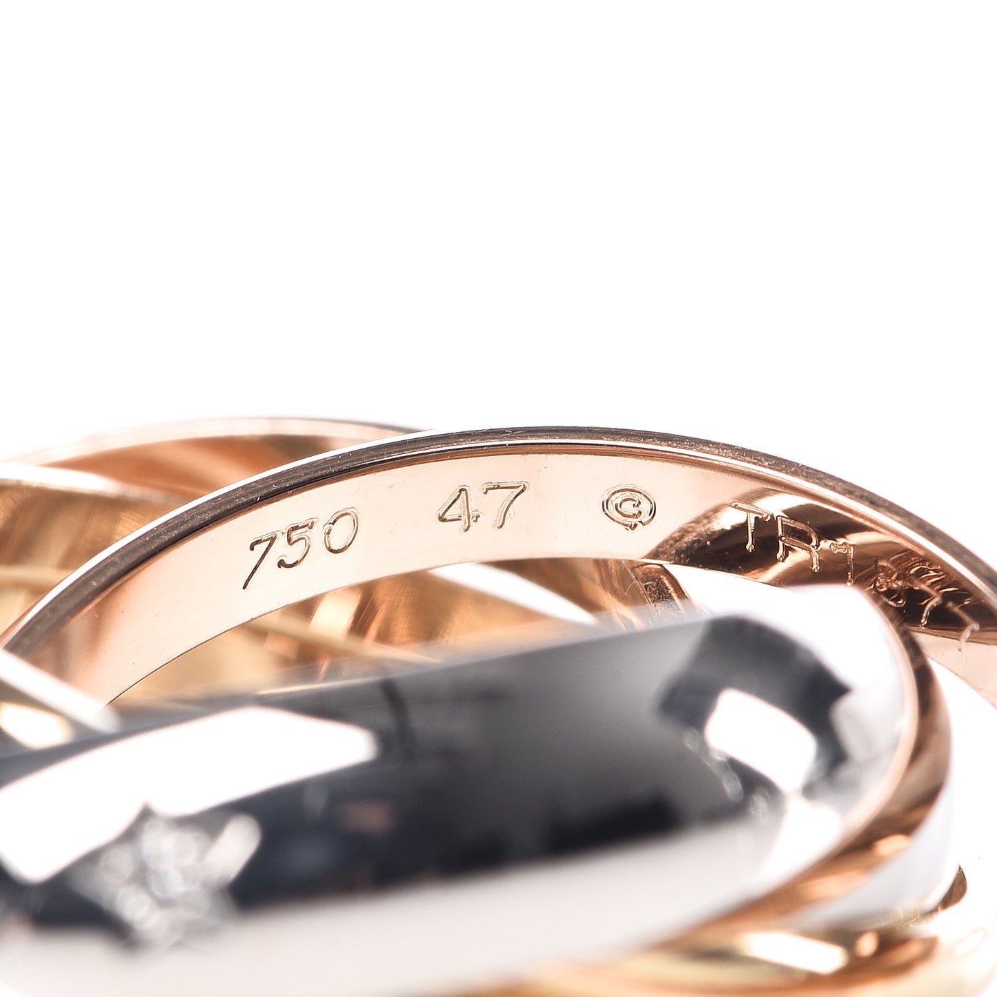18K Pink Yellow White Gold Diamond Trinity 6 Band Ring 47 4