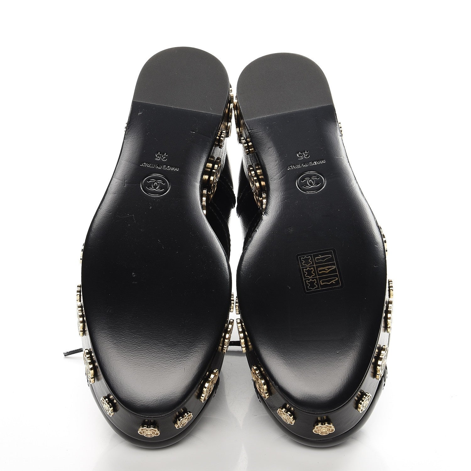 Chanel Crumpled Calfskin Lace Up Platform Oxford 35 Black 5 of 9