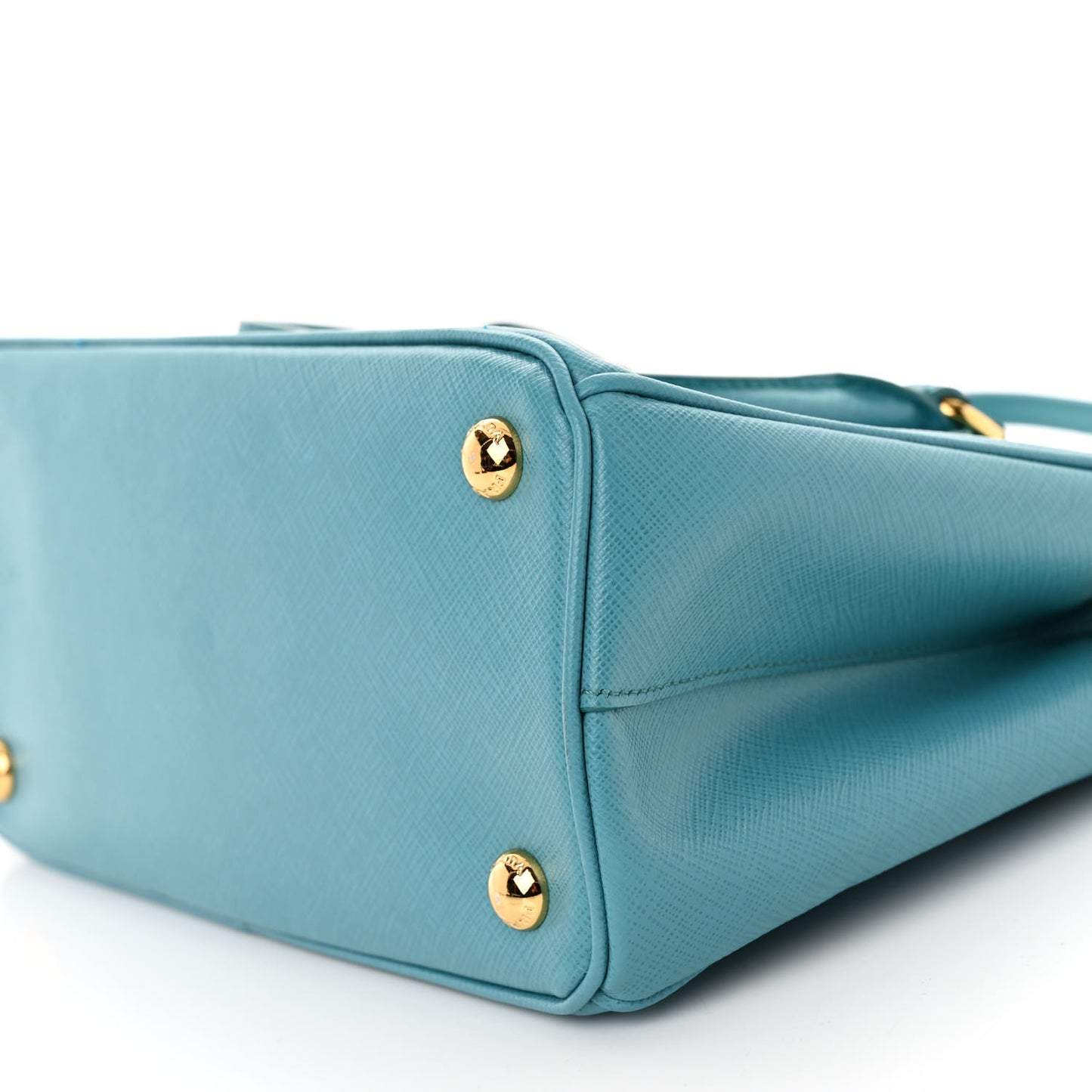 Saffiano Lux Mini Galleria Double Zip Tote Turchese