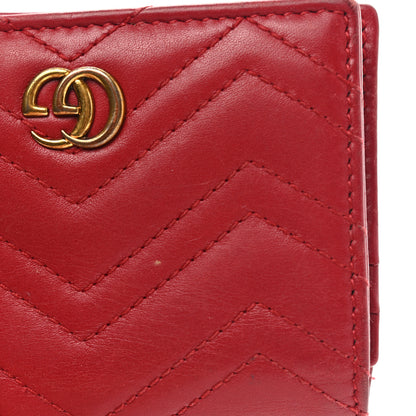 Gucci Calfskin Matelasse GG Marmont Card Case Wallet Hibiscus Red 9 of 16