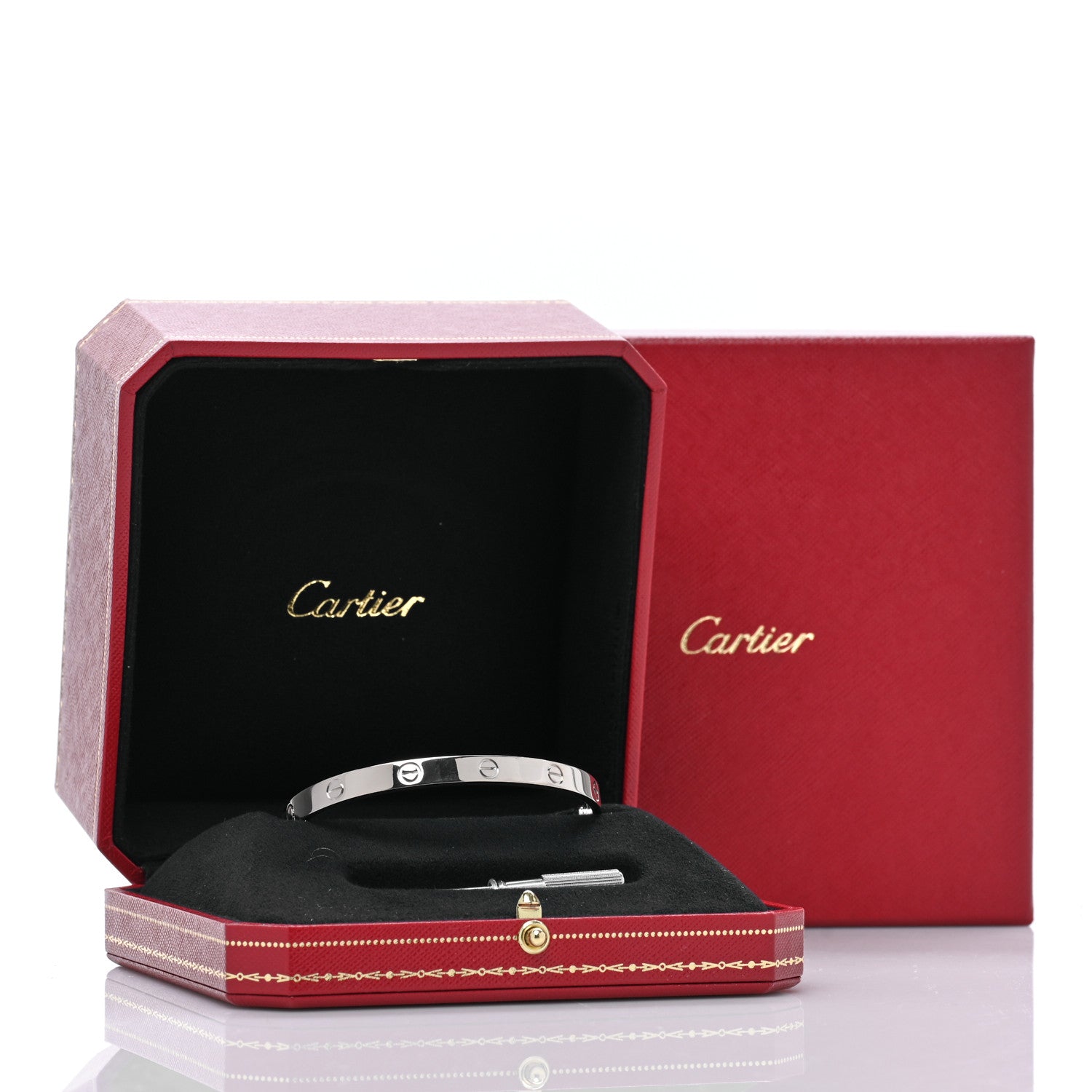Cartier 18K White Gold LOVE Bracelet 19 9 of 9