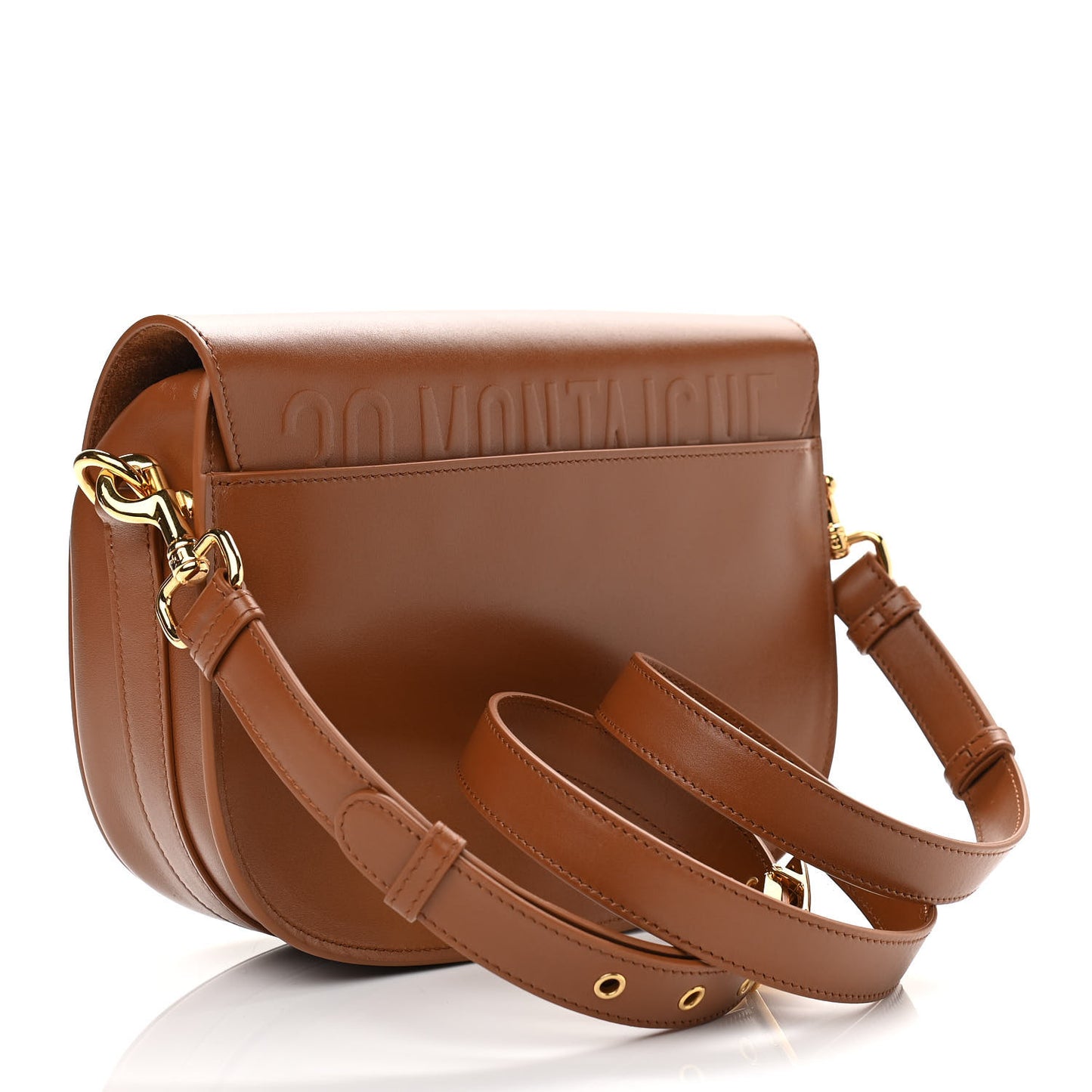Box Calfskin Medium Bobby Flap Dark Tan