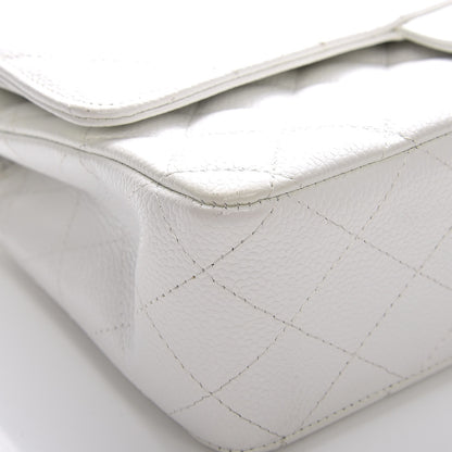 Chanel Caviar Quilted Medium Double Flap White 8 of 12