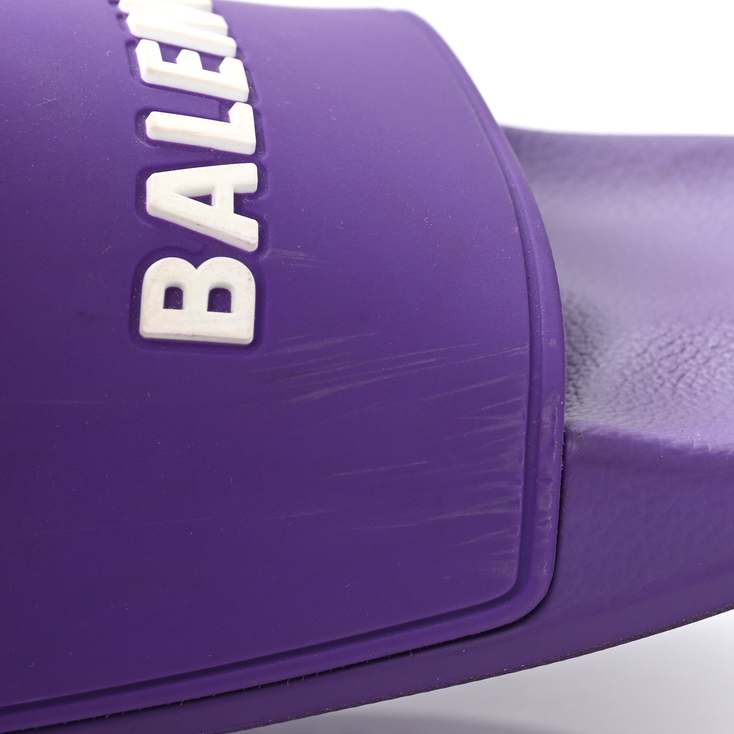 Balenciaga Rubber Womens Logo Pool Slide Sandals 39 Purple White 11 of 12