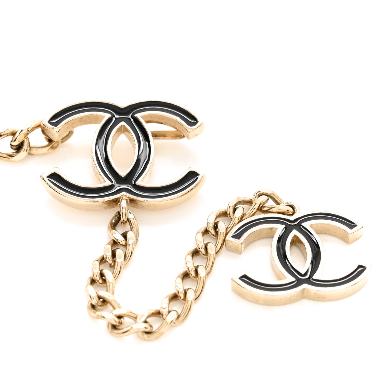 Chanel Enamel CC Ceinture Fantai Adjustable Belt Gold Black 4 of 5